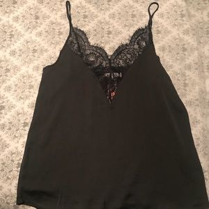 Black lace tank top.